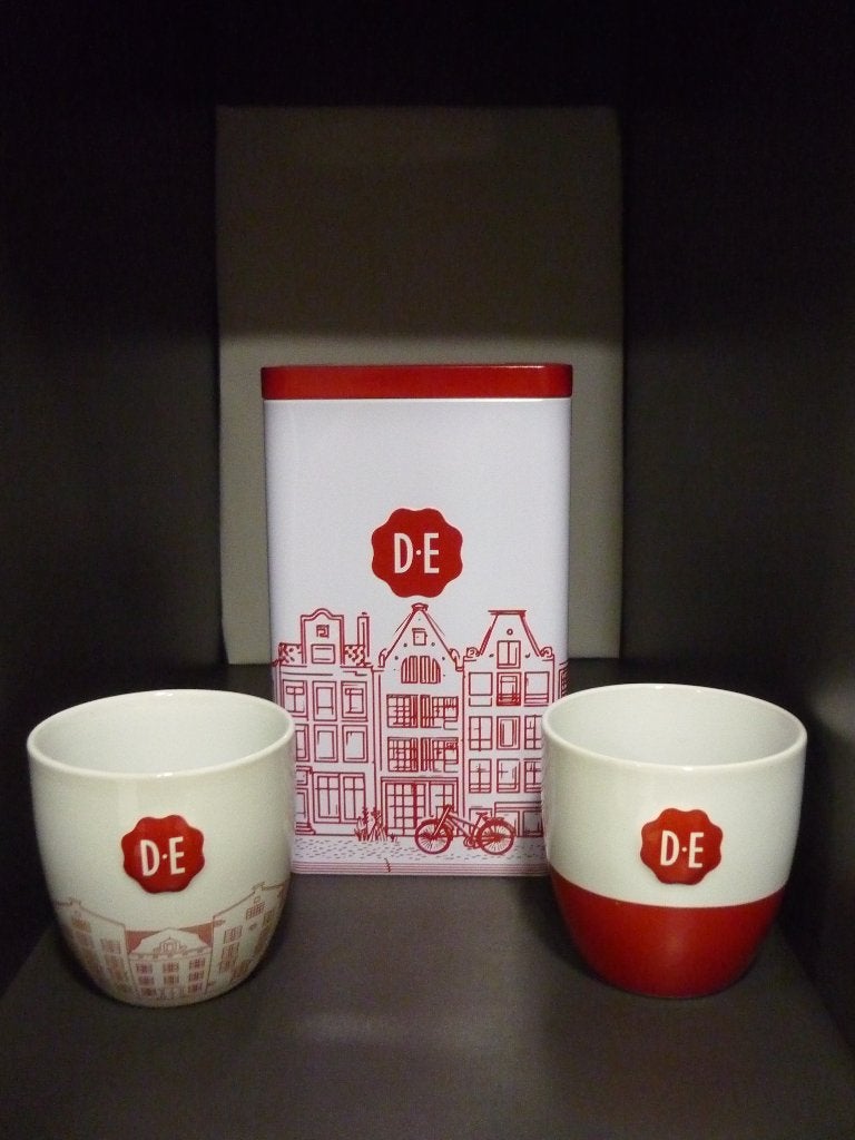 Nieuwe Douwe Egberts burendag 2026 mokken + bewaarblik, Huis en Inrichting, Ophalen of Verzenden, Nieuw, Overige stijlen, Kop(pen) en/of Schotel(s)