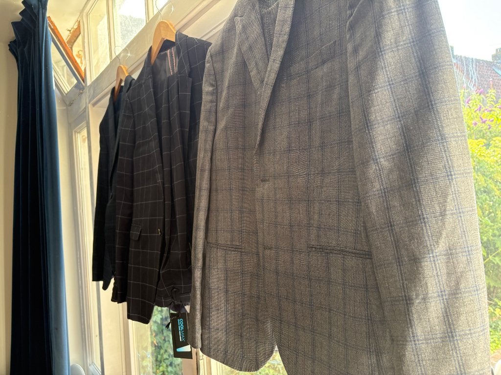 Drie mooie heren pakken / kostuums (maat 52/large), Ophalen of Verzenden, Zo goed als nieuw, Maat 52/54 (L), Blauw