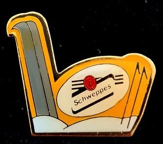 Schweppes pin- geel epoxy, Ophalen of Verzenden, Nieuw, Merk, Speldje of Pin