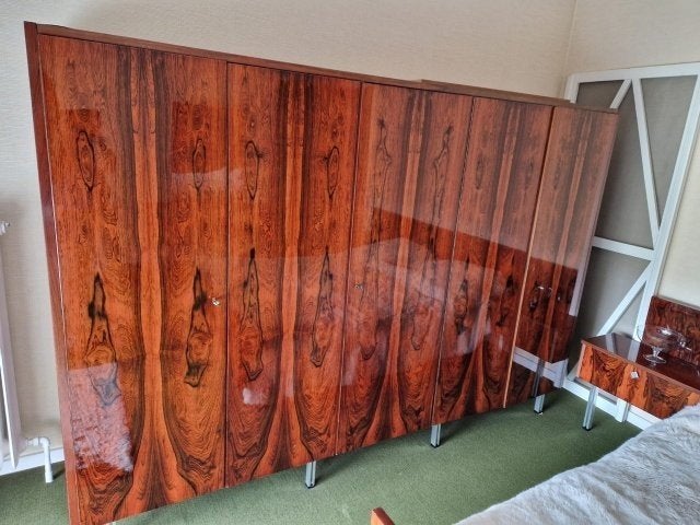 Vintage - Mid century kleerkast + bed - Berner Huwil, Ophalen
