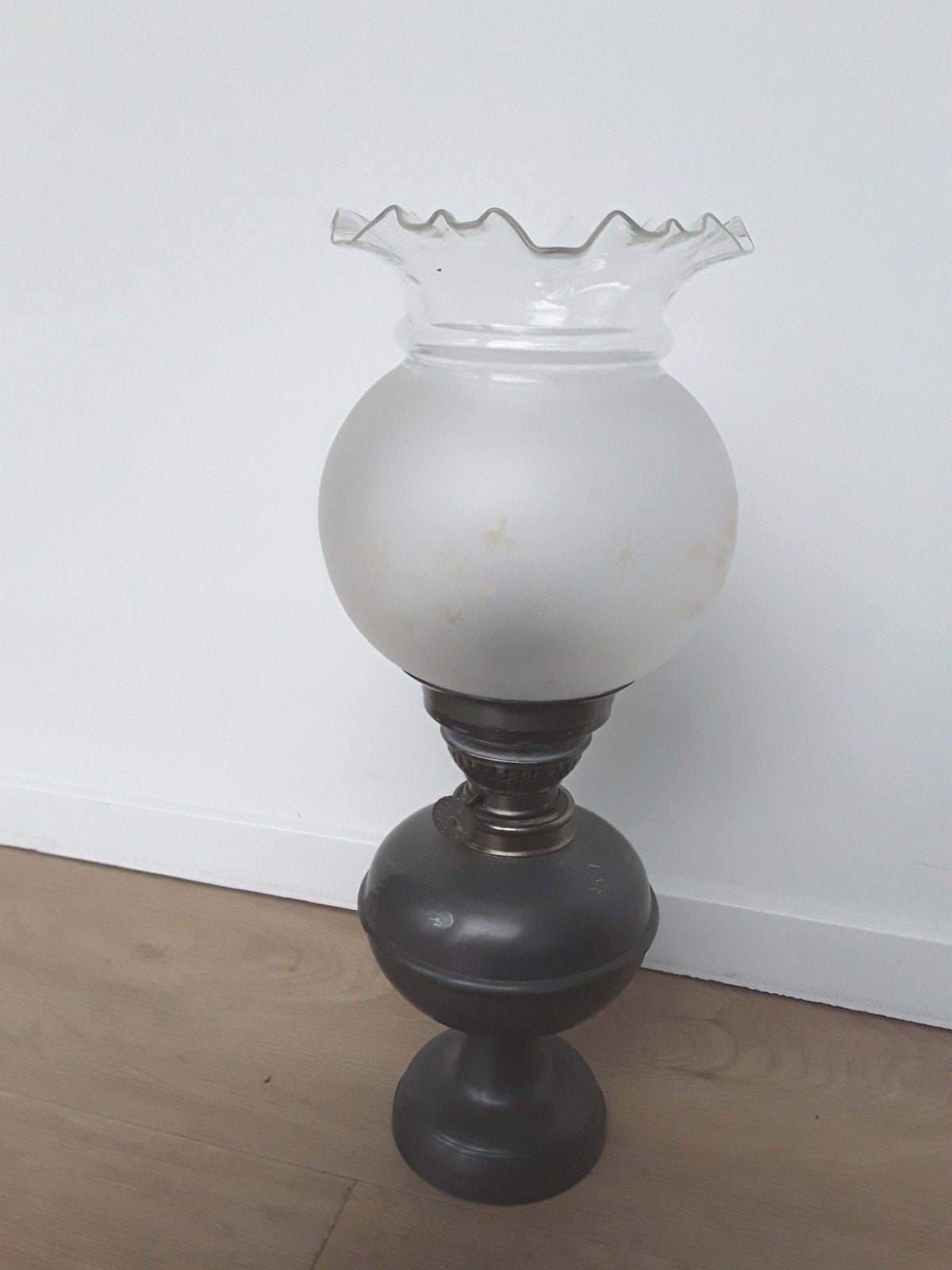 Grote tinnen olie lamp Metawa Holland, realpewter 94, Antiek en Kunst, Antiek | Tin, Ophalen of Verzenden