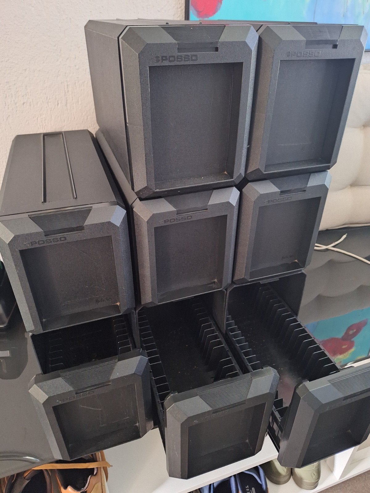 Posso CD/DVD opbergsysteem - 8 modules, Ophalen, Kunststof, Gebruikt, 150 discs of meer