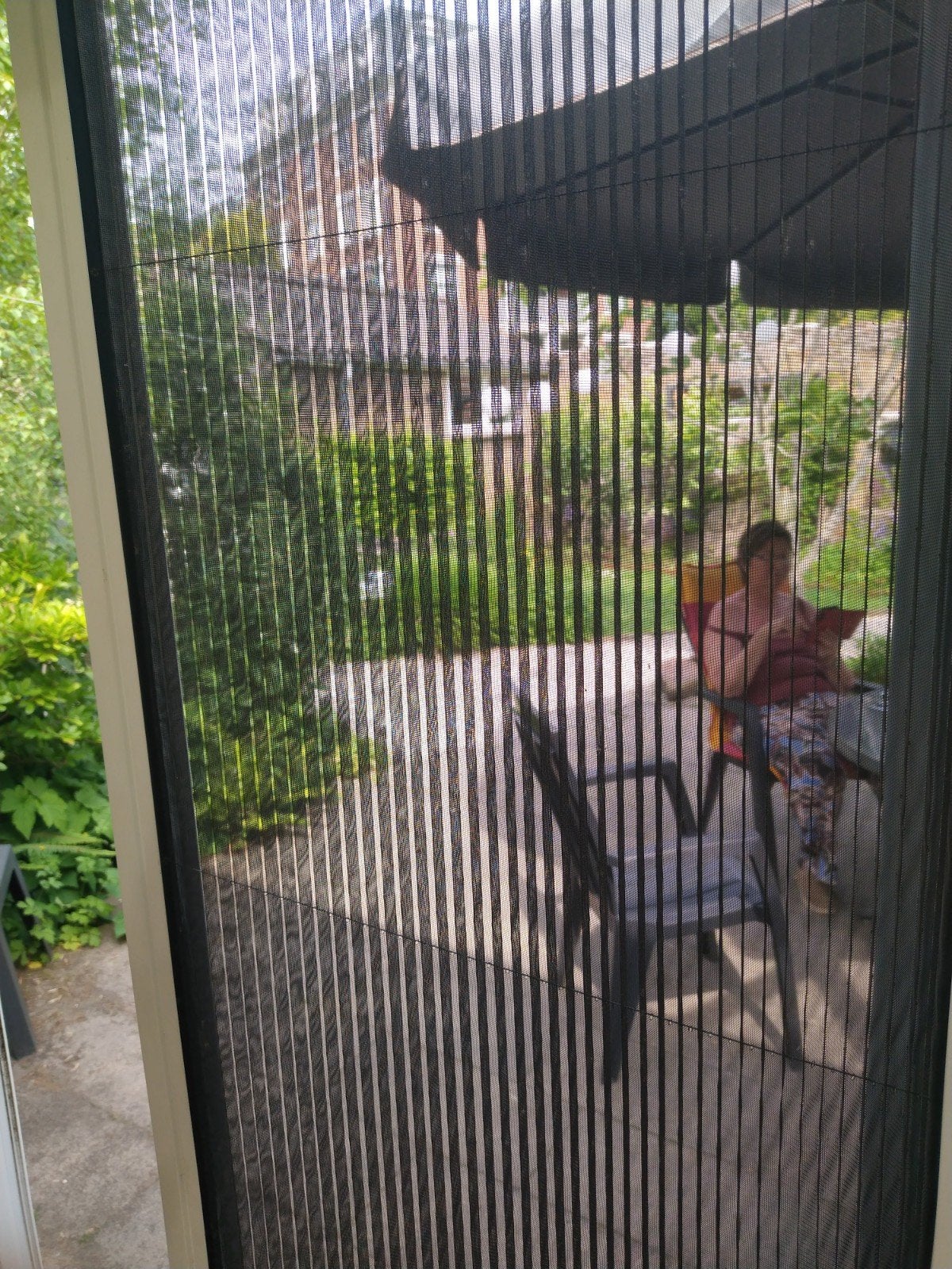 Zwarte plissé hordeur voor terrasdeur, Doe-het-zelf en Verbouw, Deuren en Horren, Ophalen of Verzenden