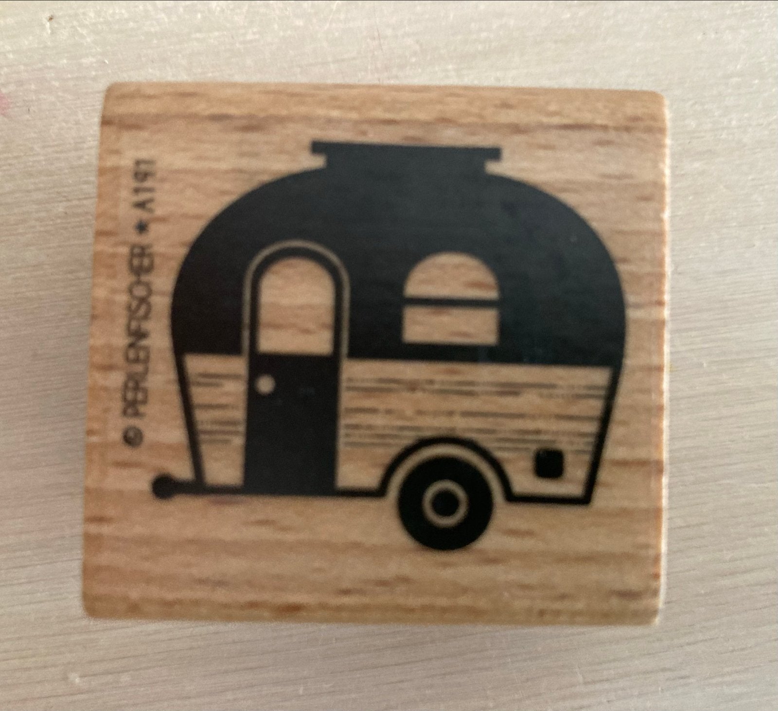 Perlenfischer stempel - Caravan, Ophalen of Verzenden, Gebruikt, Houten stempel