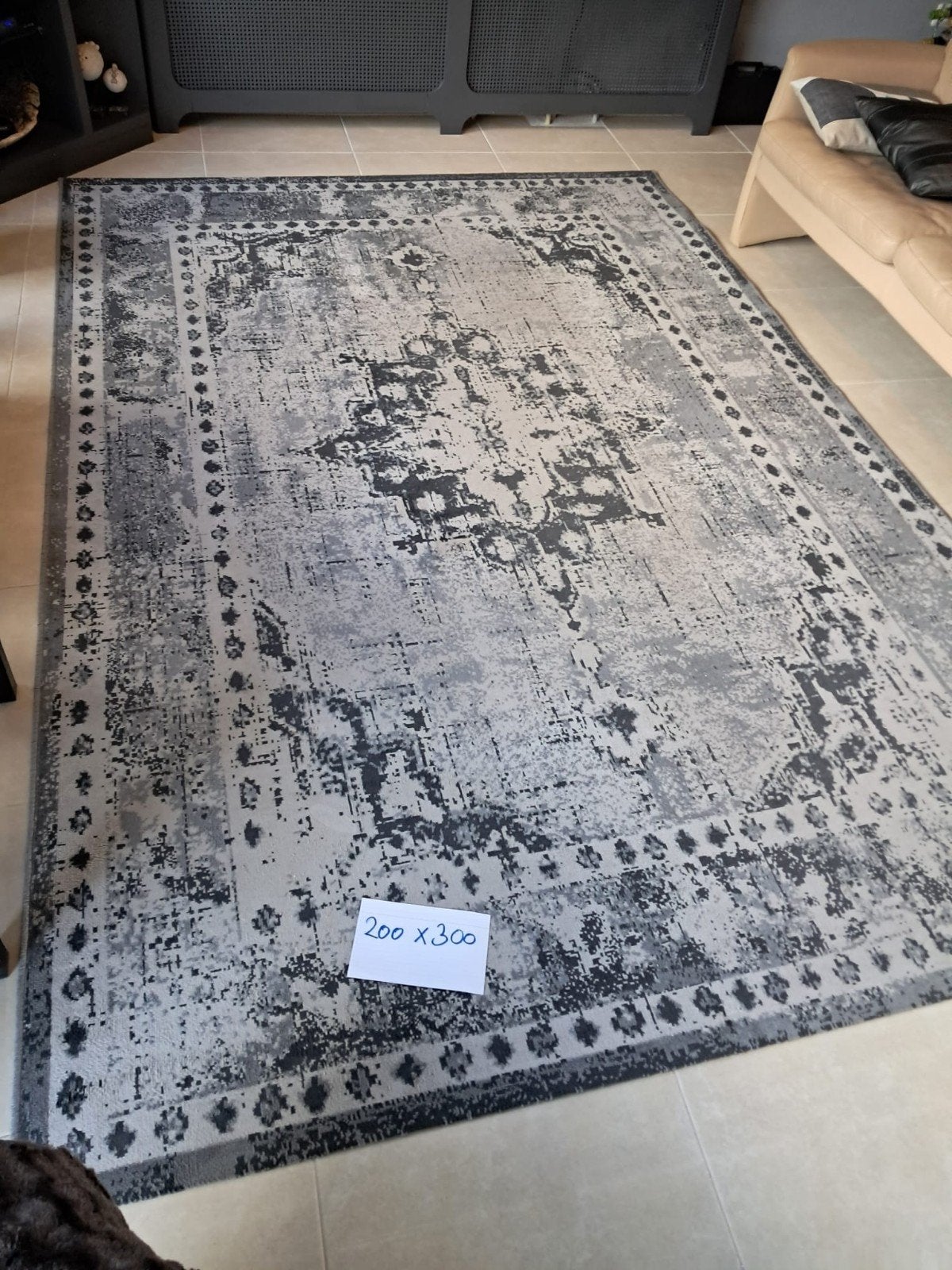 Modern grijs vloerkleed 200x300 cm, Huis en Inrichting, Stoffering | Tapijten en Kleden, Ophalen, Gebruikt, 150 tot 200 cm, 200 cm of meer