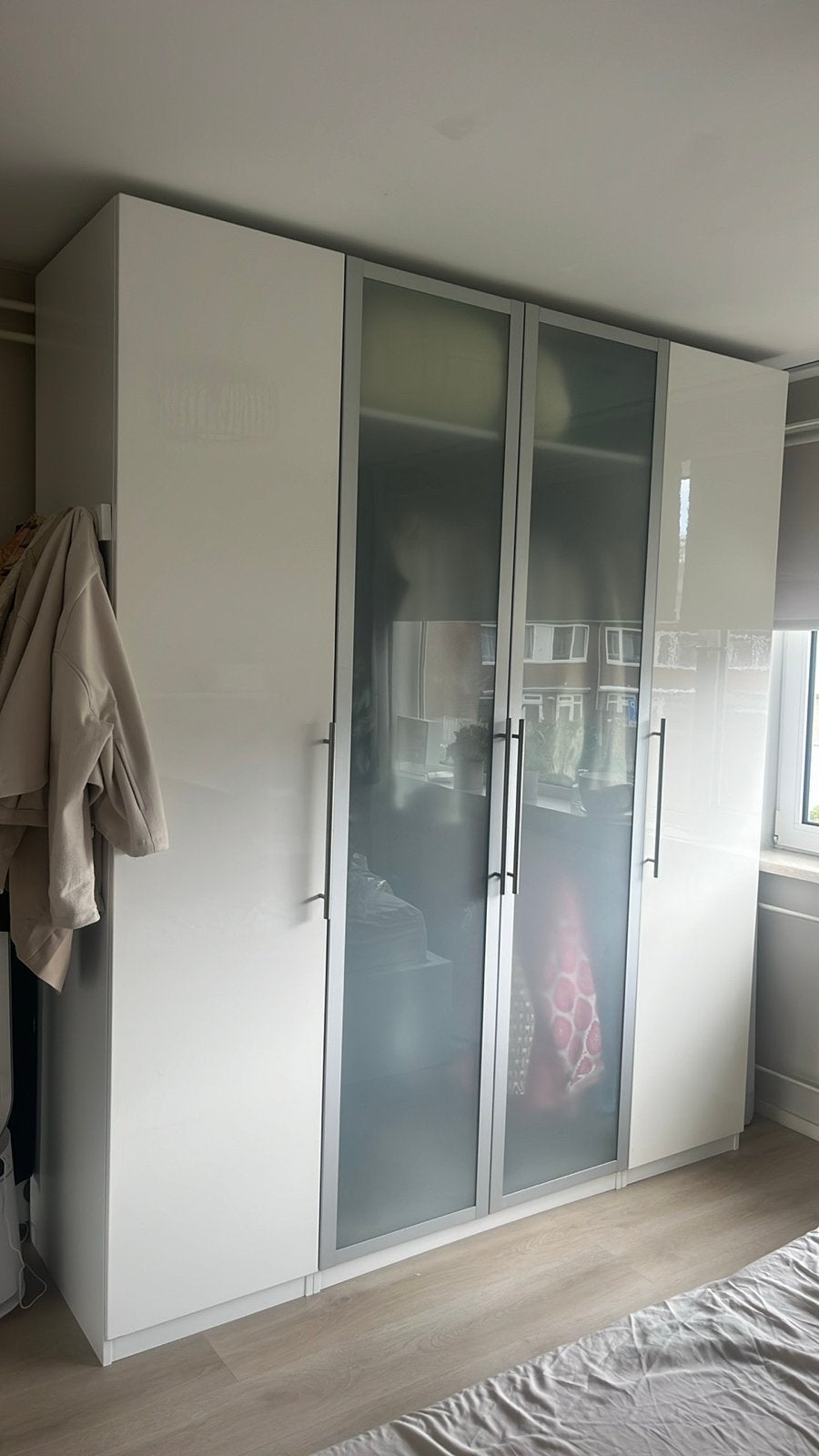 IKEA Kastdeuren (2x hoogglans, 2x glas) incl. scharnieren/gr, Ophalen, Minder dan 50 cm, Gebruikt, 200 cm of meer