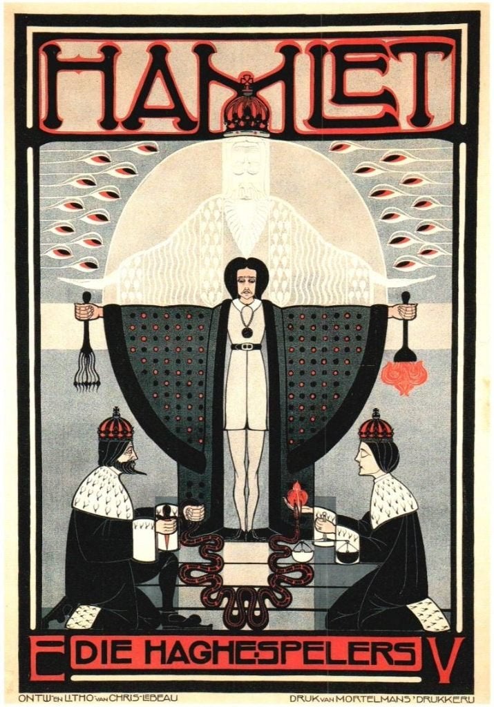Chris Lebeau ontwerp litho voor Hamlet voorstell. 1917, Ophalen, 1960 tot 1980, Ongelopen, Cultuur en Media