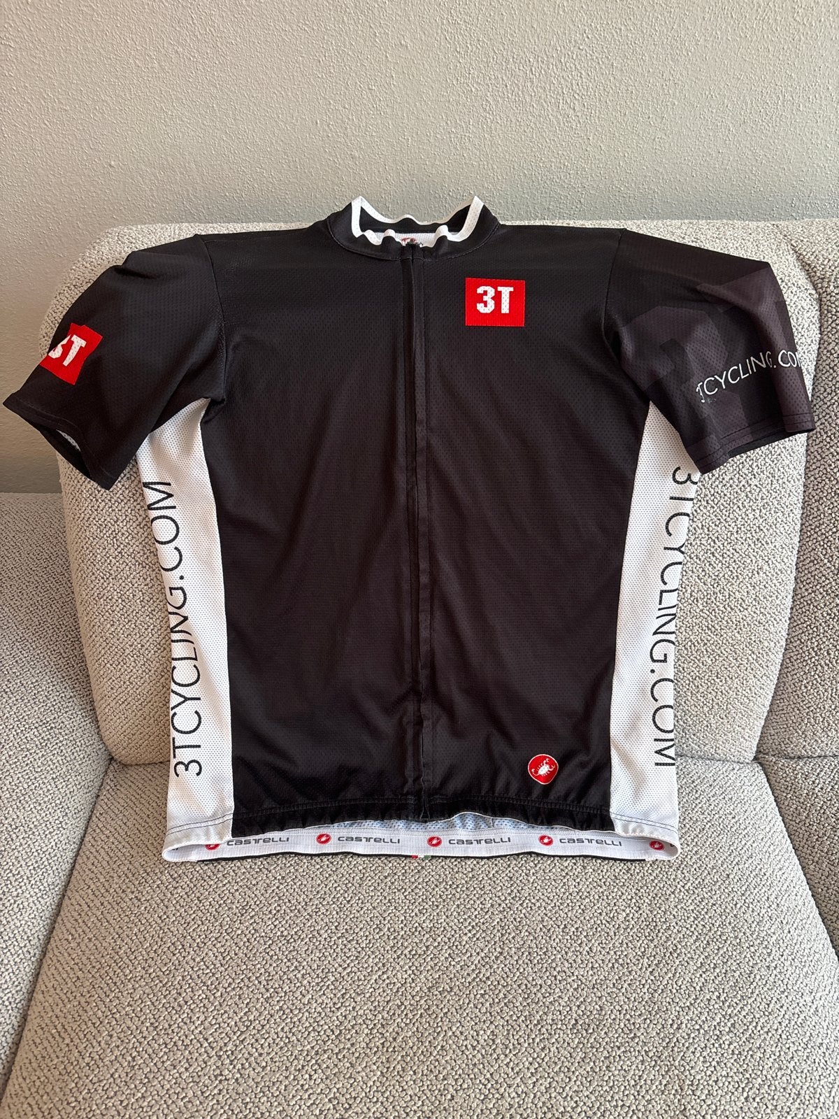 Castelli 3T Cycling Jersey - Zwart/Wit - Maat XL, Heren, Ophalen of Verzenden, Zo goed als nieuw, XL