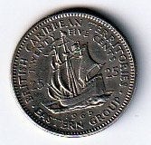 25  cent  1965  East Carribian Territoris. km. 6 ( 0,50 ), Ophalen of Verzenden, Noord-Amerika, Losse munt