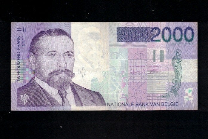 Bankbiljet België 2000 Frank  -  Victor Horta  -  5, Postzegels en Munten, Ophalen of Verzenden, Los biljet