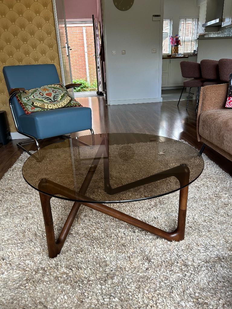 Salontafel Naia Dutchbone 80cm, Huis en Inrichting, Tafels | Salontafels, Ophalen, Glas, Gebruikt, 50 tot 100 cm