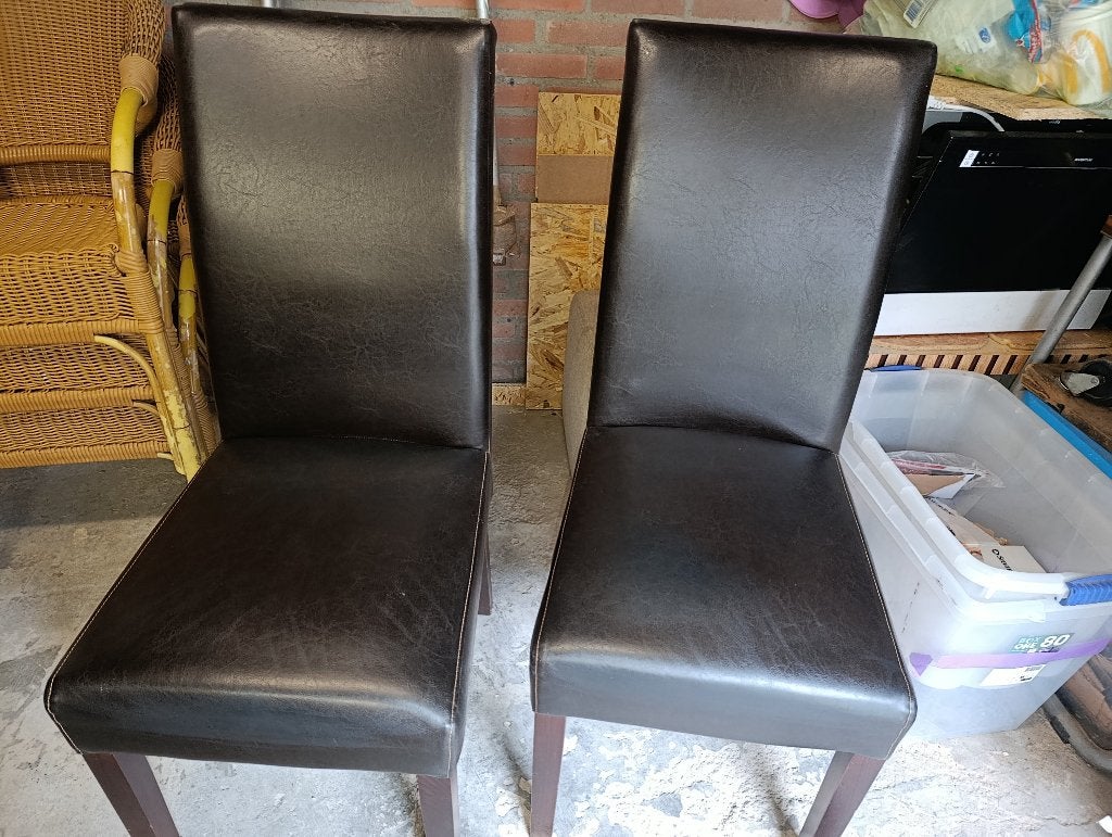 Eetkamer stoelen, Huis en Inrichting, Ophalen, Gebruikt, Zwart, Vier