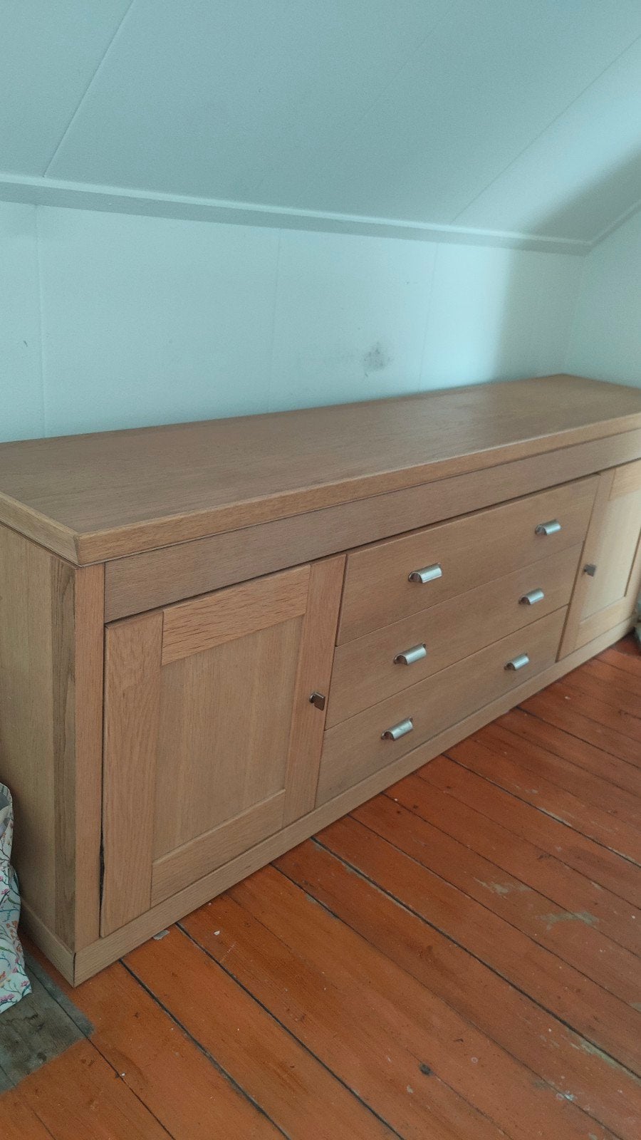 Eikenhouten dressoir met lades en deuren, Ophalen, Gebruikt, 200 cm of meer, Modern klassiek