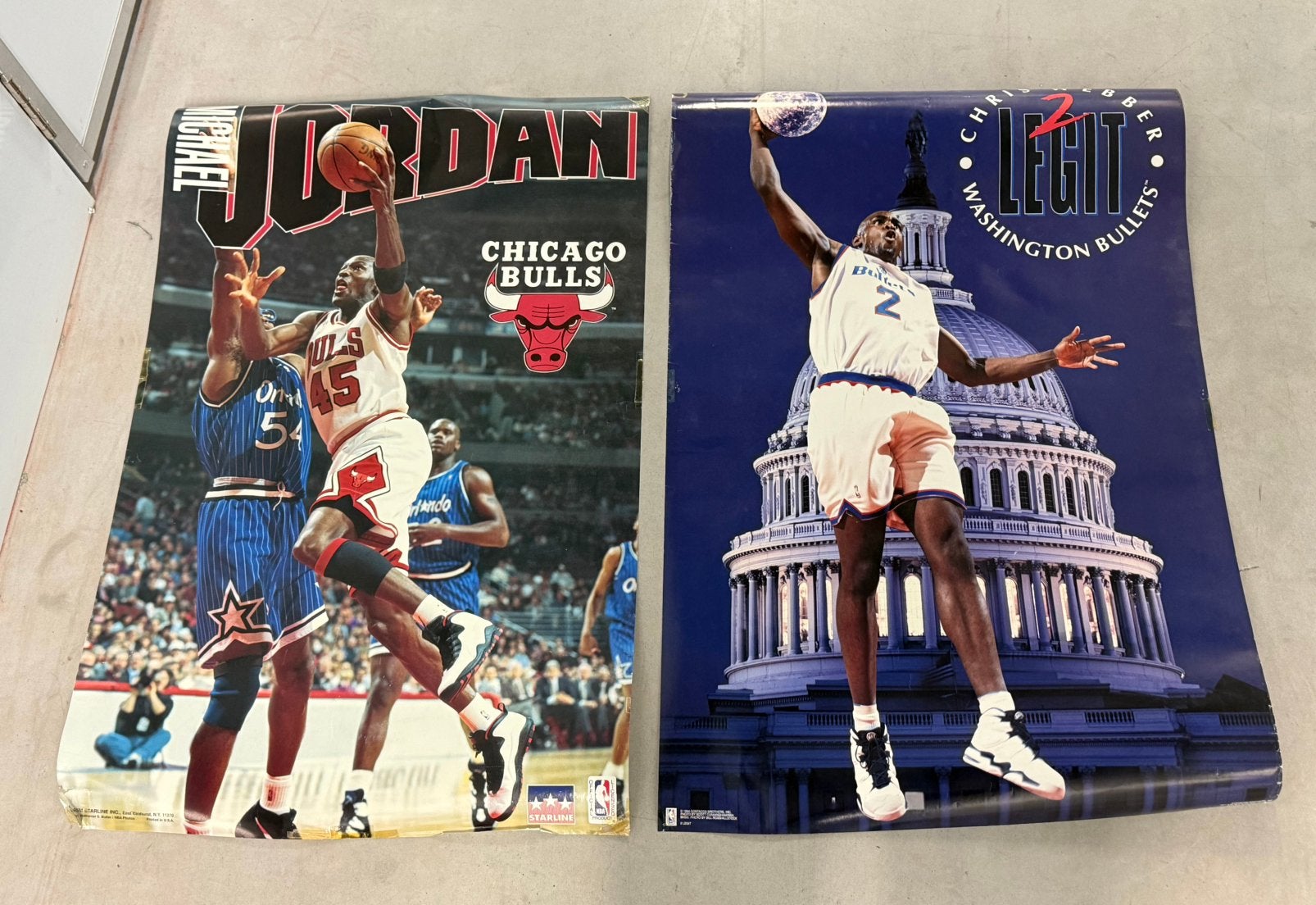 NBA vintage Posters; jordan, bulls, mavs, hornets, shaq, Gebruikt, Rechthoekig Liggend, Ophalen of Verzenden, Sport