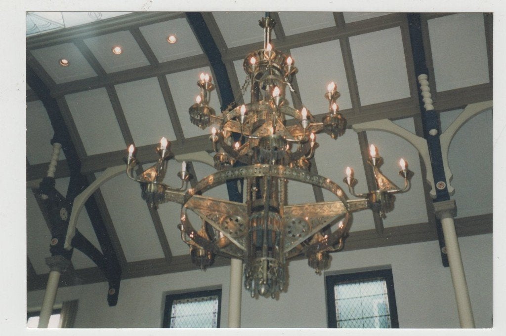 Deventer Interieur Chr. Geref. Kerk Kroonluchter FOTO 1994, Ophalen of Verzenden, 1980 tot heden, Overijssel