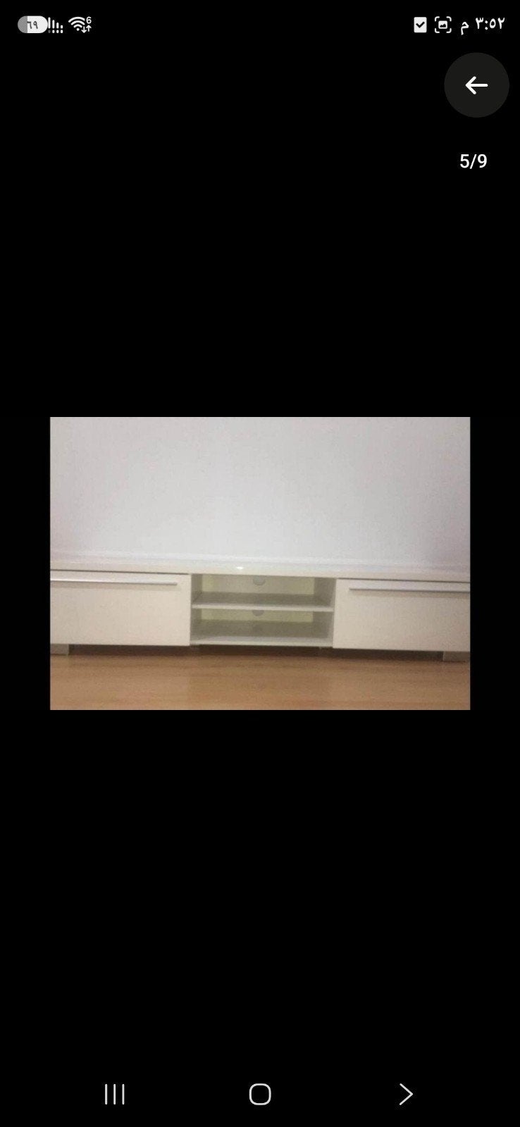 Witte TV-tafel met opbergruimte, Ophalen, Overige materialen, Gebruikt, 100 tot 150 cm