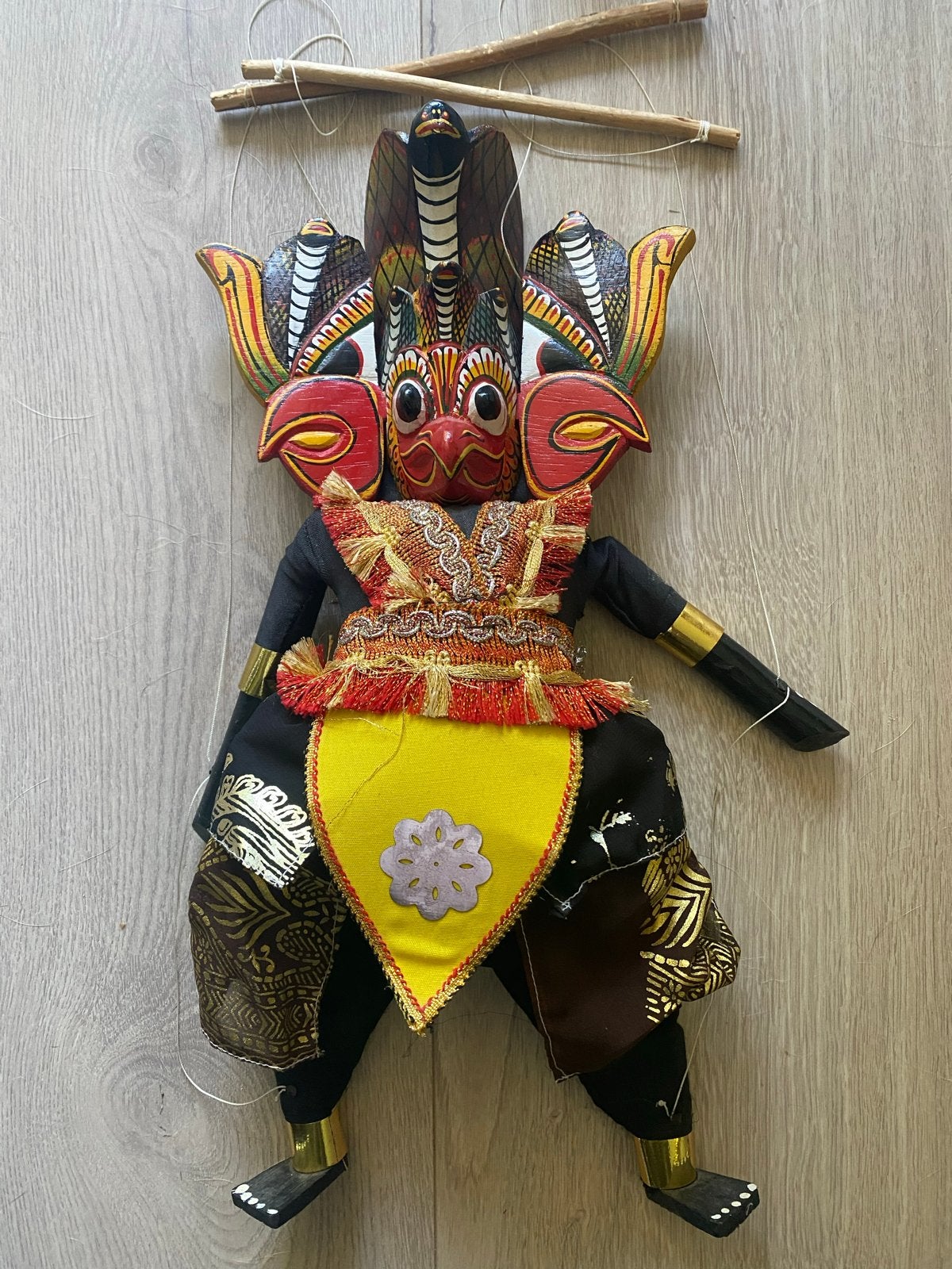 Traditionele Sri Lankaanse pop/marionet, Ophalen of Verzenden, Gebruikt, Pop
