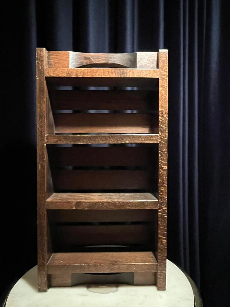 Vintage houten baksteenmal wandrek/ kruidenrek 44 CM, Hout, Gebruikt, Ophalen of Verzenden, Landelijk
