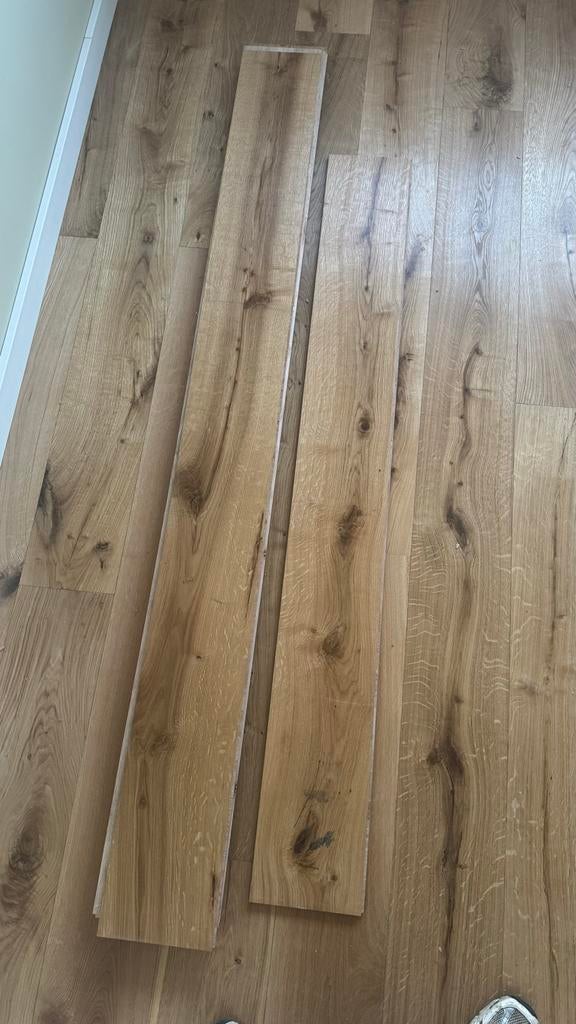 Eiken plank rustiek naturel 10.5m2 - Bebo - incl. ondervloer, Ophalen, Nieuw, Vloerdelen of -planken, 10 m² of meer