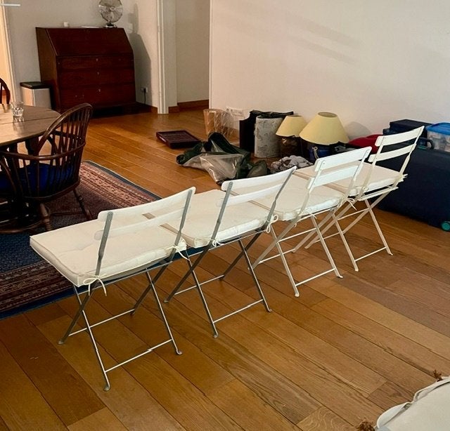 4 x Bistro Stoelen, Ophalen, Gebruikt, Metaal, Inklapbaar
