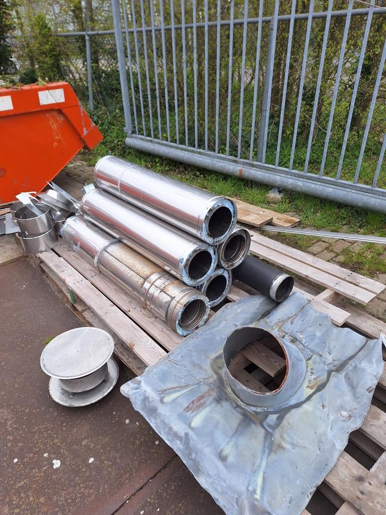 Dubbelwandige Schoorsteenbuis 6m 150mm Compleet, Ophalen