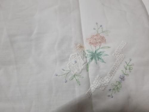 Kussenslopen met geborduurde bloemen vintage, Ophalen of Verzenden