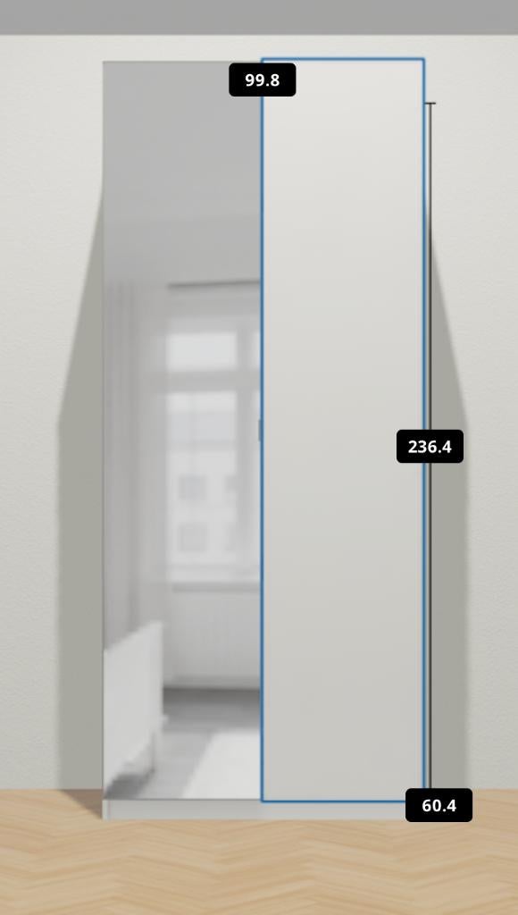 PAX kast Ikea 100cm breed 236cm hoog wit, Met deur(en), 200 cm of meer, 50 tot 100 cm, Zo goed als nieuw