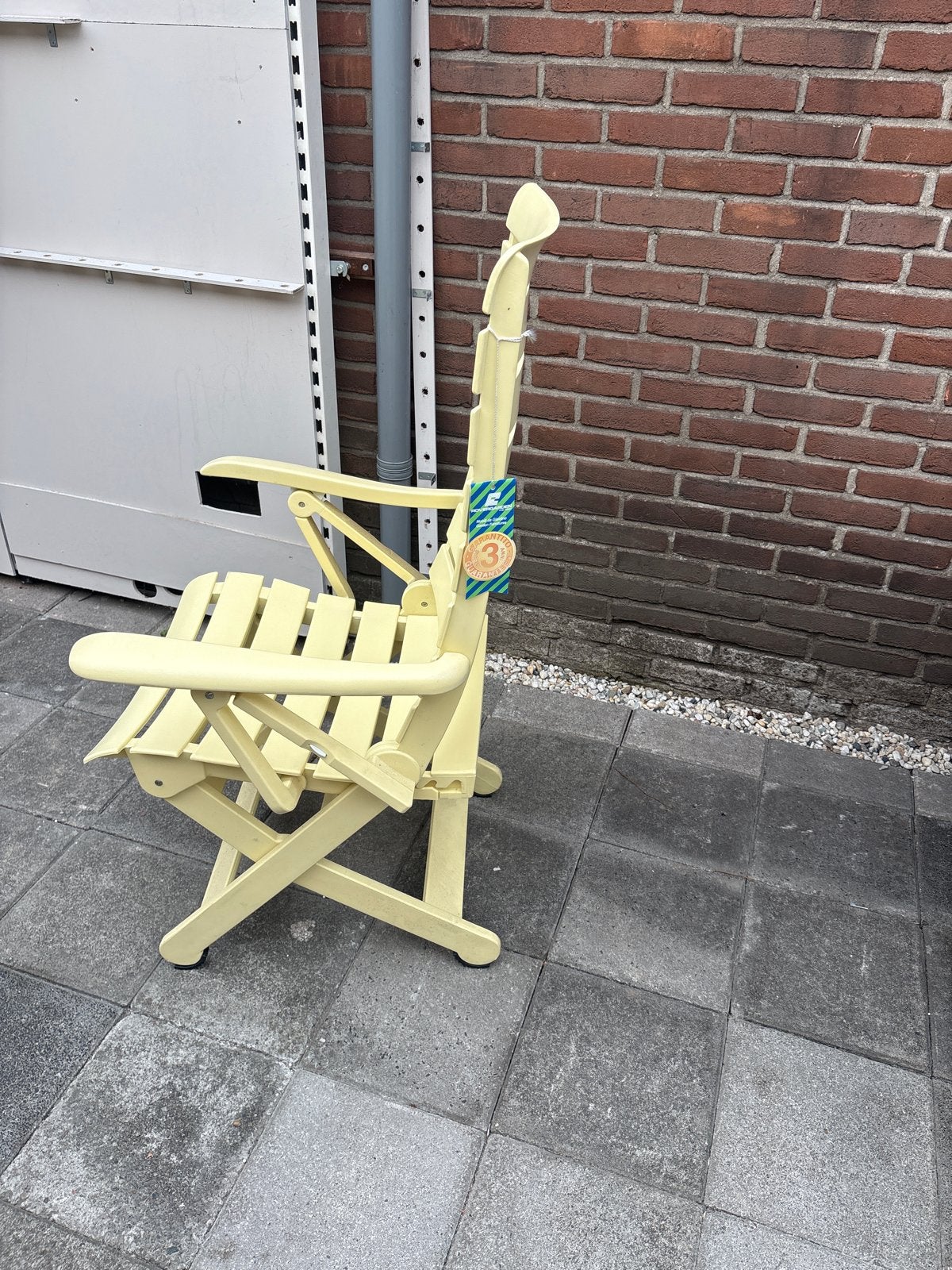 Uitschuifbare tuintafel met 4 stoelen - Geel, Ophalen, Nieuw, Ovaal, Kunststof