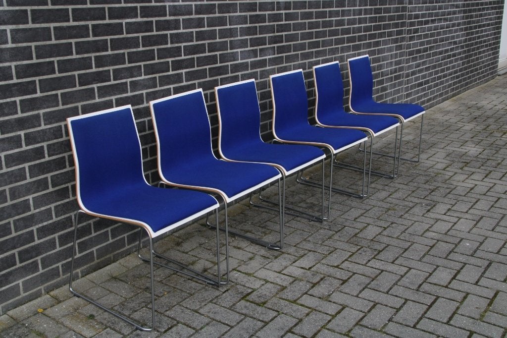 Van der Sluis Raja Design stoel bureaustoel stoel, Ophalen, Blauw, Zo goed als nieuw, Metaal