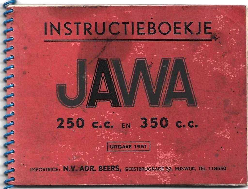 JAWA 250 cc en 350 cc 1951 instructieboek (1585z) motor, Ophalen of Verzenden, Overige merken