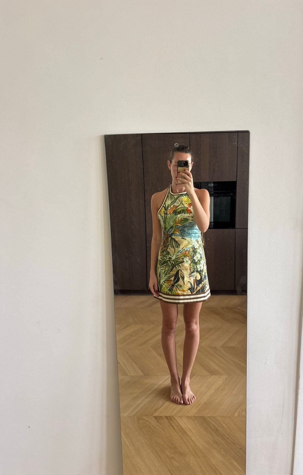 ALEMAIS Toucan Tango Halter Mini Dress Jungle Print AU 8, Nieuw, Ophalen of Verzenden, Knielengte, Maat 36 (S)