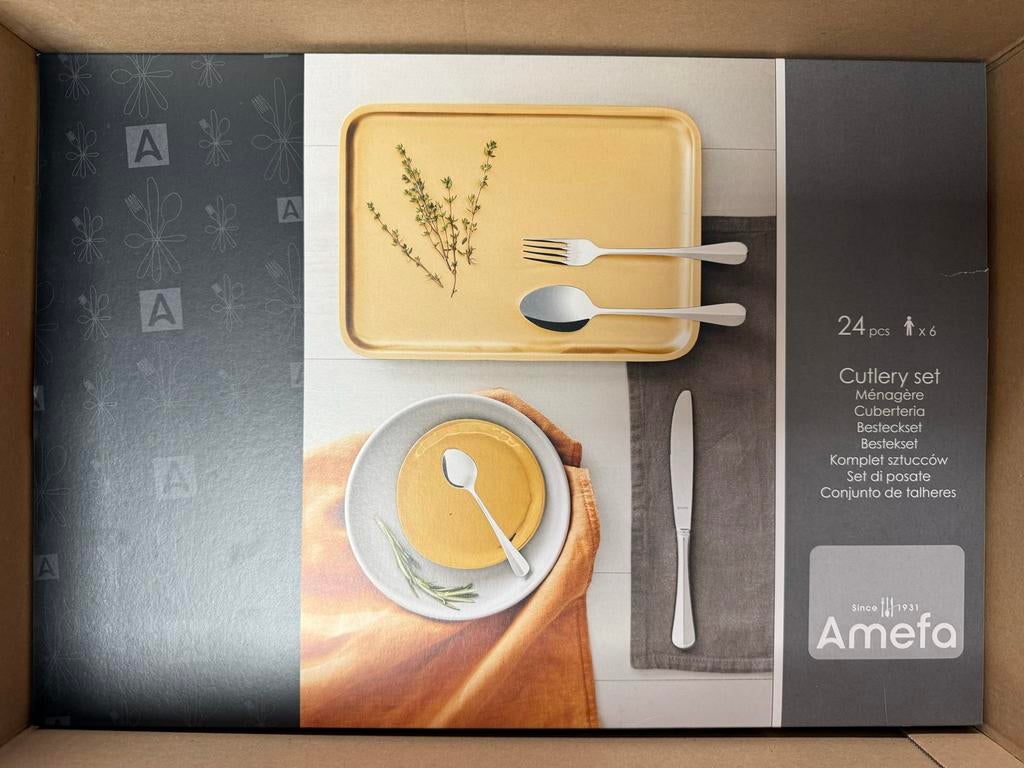2x Amefa Venus Bestekset 24-delig - RVS, Nieuw, Ophalen of Verzenden, Rvs of Chroom, Vaatwasserbestendig