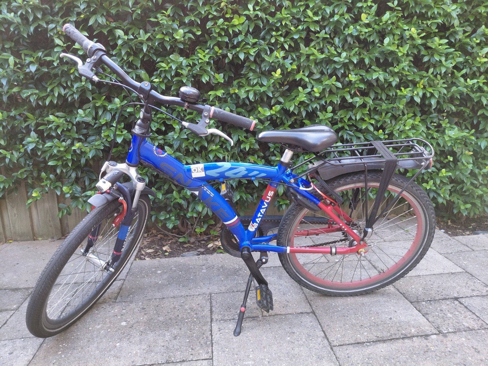 Batavus kinderfiets 24 inch - Blauw/Rood, Ophalen, Velgrem, Versnellingen, Batavus