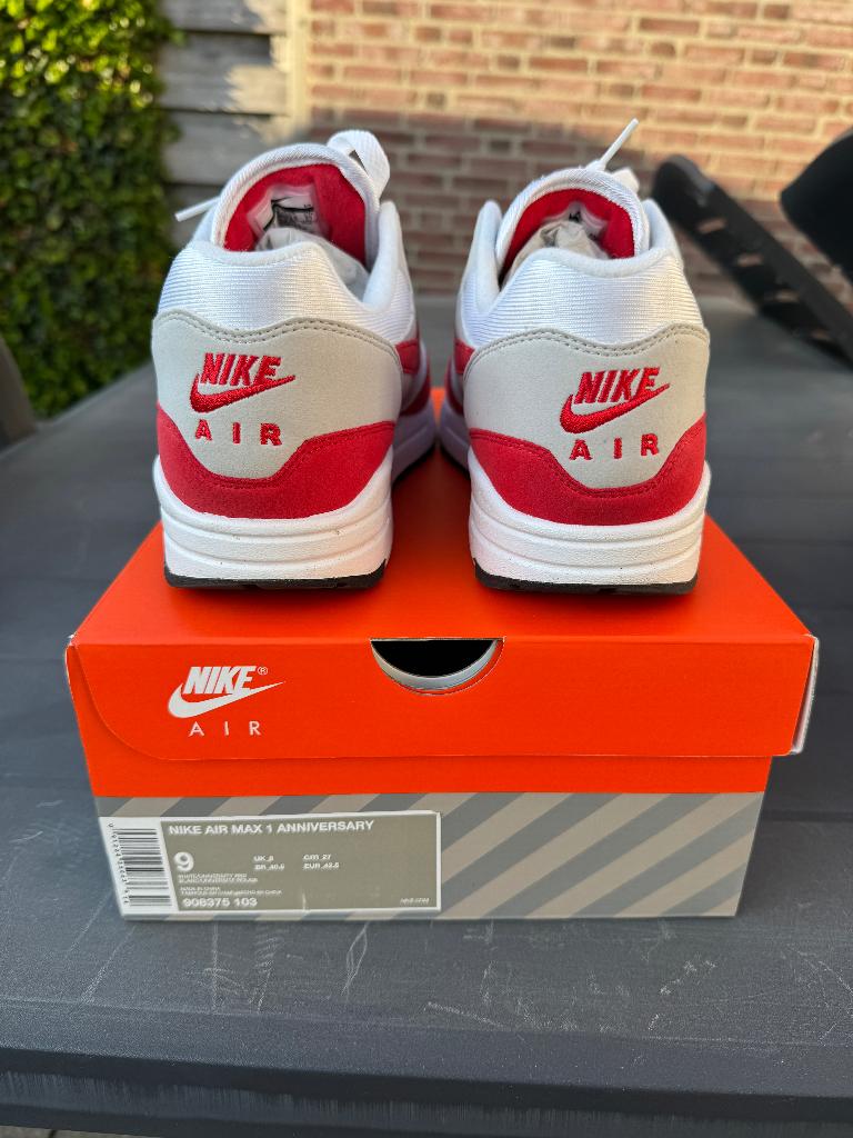 Nike Air Max 1 Anniversary Red 2017 US9 - 42,5 – Con 9/10, Overige kleuren, Nike, Ophalen of Verzenden, Sneakers of Gympen
