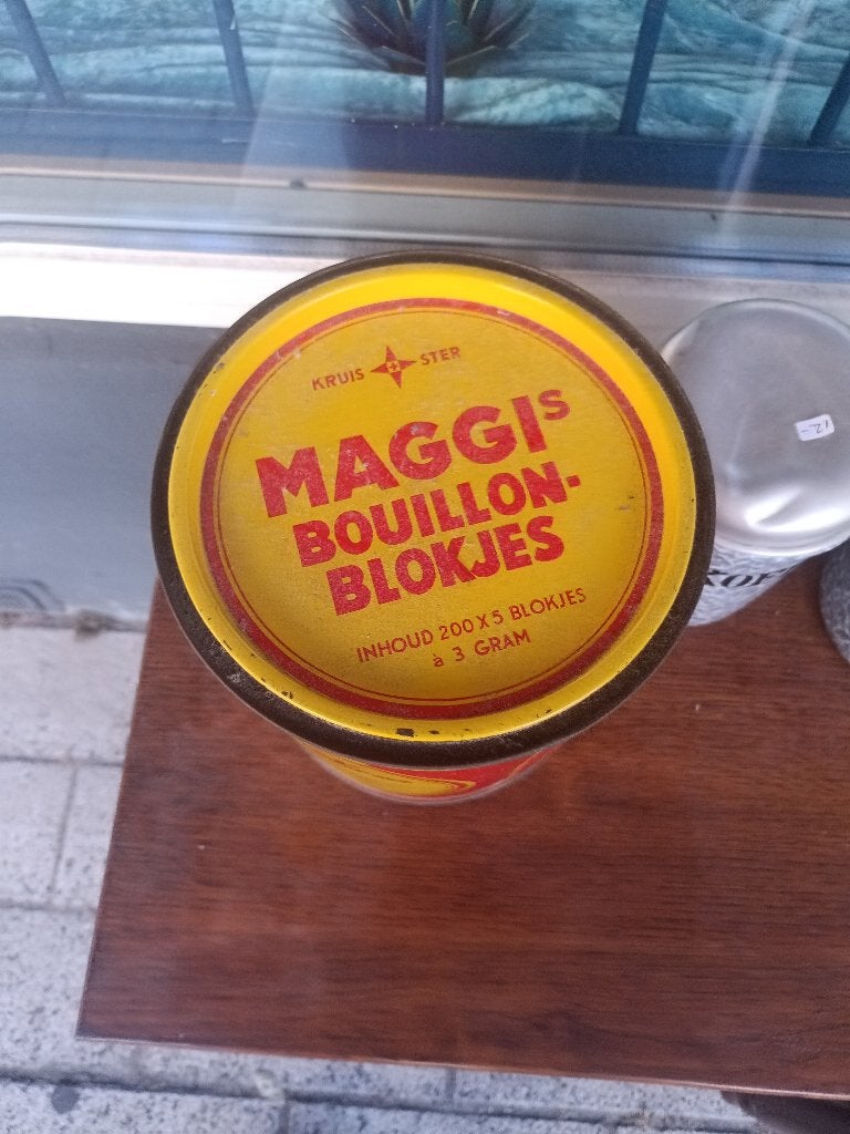 Vintage Maggi Bouillon-Blokjes Blik - Kruis Ster, Verzamelen, Blikken, Ophalen, Gebruikt, Overige, Overige merken