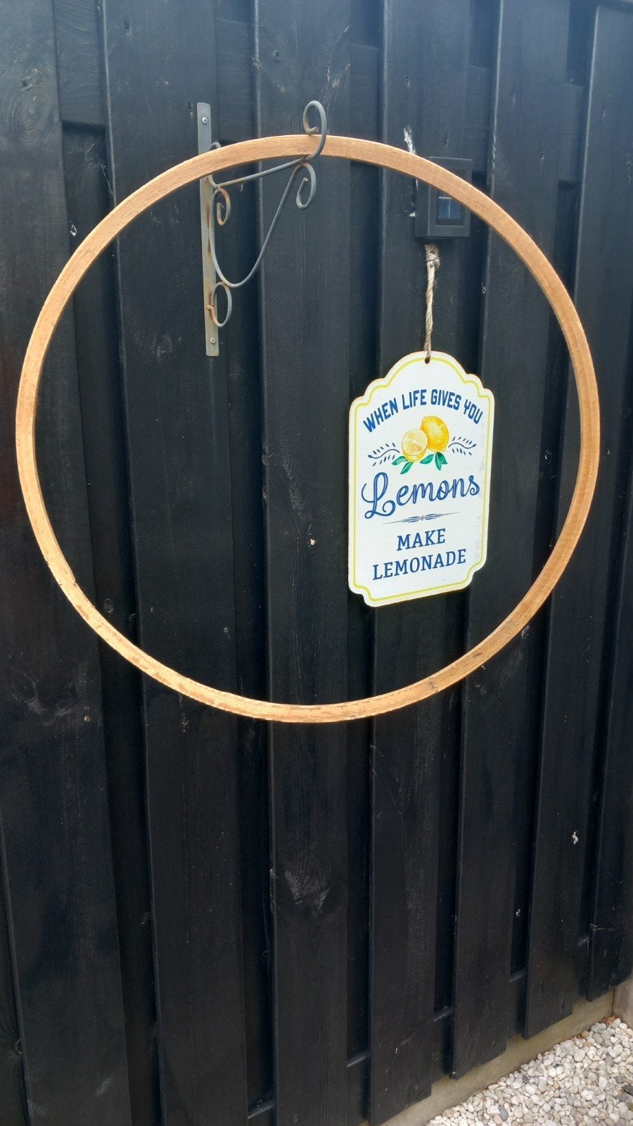 Grote houten decoratie ring/droogbloemen/haakwerk, Ophalen of Verzenden, Zo goed als nieuw, Bruin, Hout