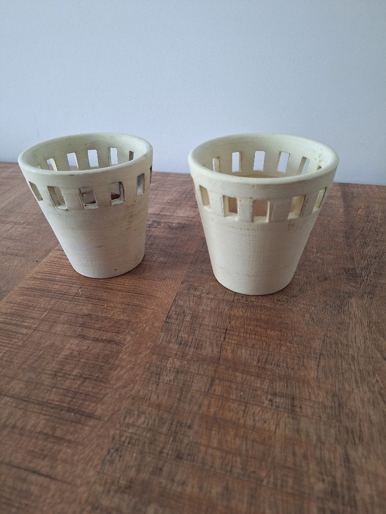 2 waxinelichthouders, 9 cm, Waxinelichthouder, Ophalen of Verzenden, Zo goed als nieuw