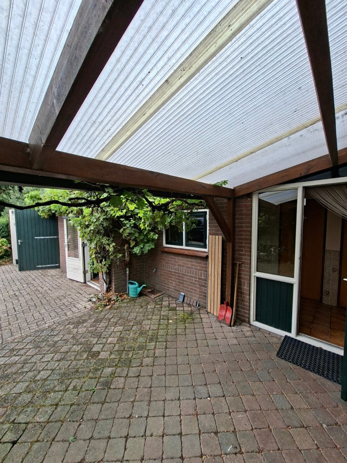 overkapping hardhout polycarbonaat, Ophalen, Gebruikt