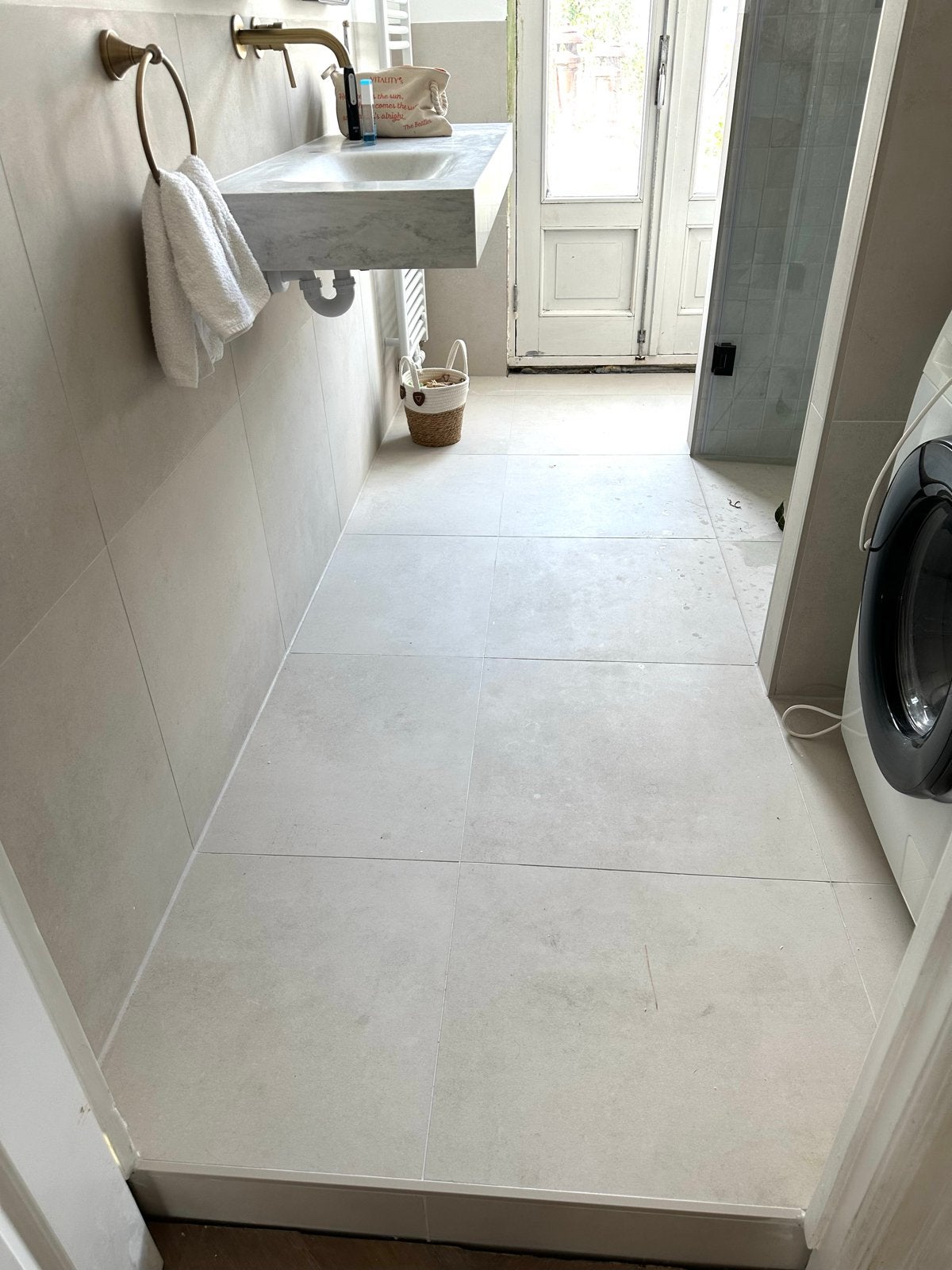 Keramische vloer/wand tegel betonlook beige/grijs 60x60, Doe-het-zelf en Verbouw, Tegels, Ophalen, Nieuw