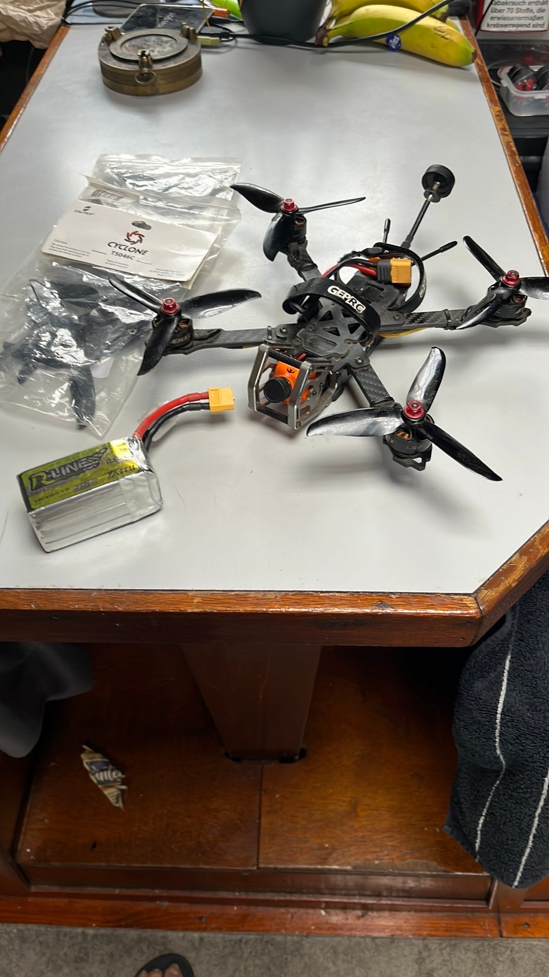 Mooie Geprc 5inch Fpv drone+nieuw tattu Lipo, Hobby en Vrije tijd, Ophalen of Verzenden, Zo goed als nieuw