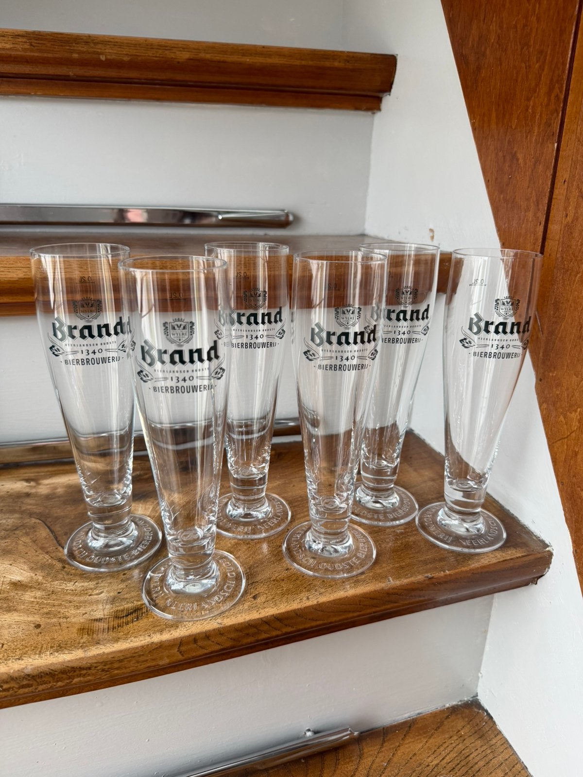 6x Brand bier glas 0,2L, Ophalen of Verzenden, Nieuw, Glas of Glazen, Brand