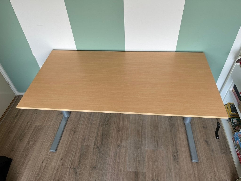 Gispen TM bureau tafel 160x80, Huis en Inrichting, Bureaus, Ophalen, In hoogte verstelbaar, Zo goed als nieuw, Gispen