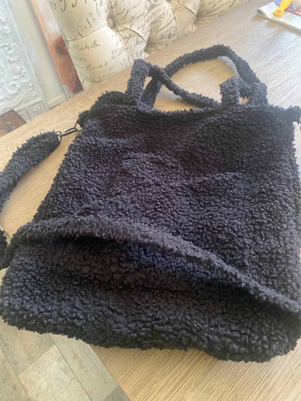 Zwarte teddy shopper / schoudertas, Ophalen of Verzenden, Zo goed als nieuw, Zwart, Shopper