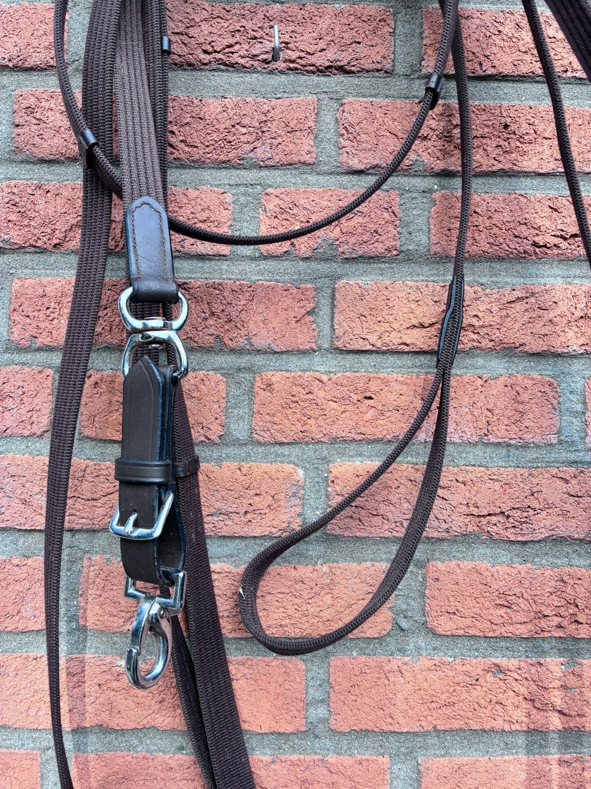 Kerbl Longeerlijn bruin met Lederen Stops, Dieren en Toebehoren, Ophalen of Verzenden, Zo goed als nieuw, Bruin, Pony