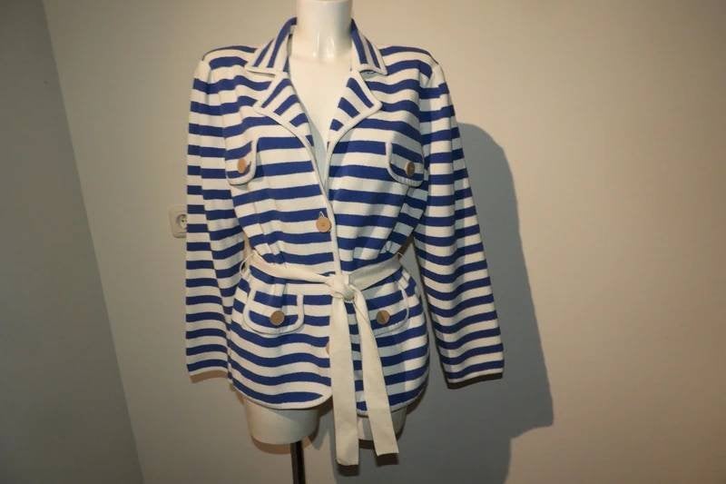 Claudie Pierlot marine look jasje gestreept strik band 2 M