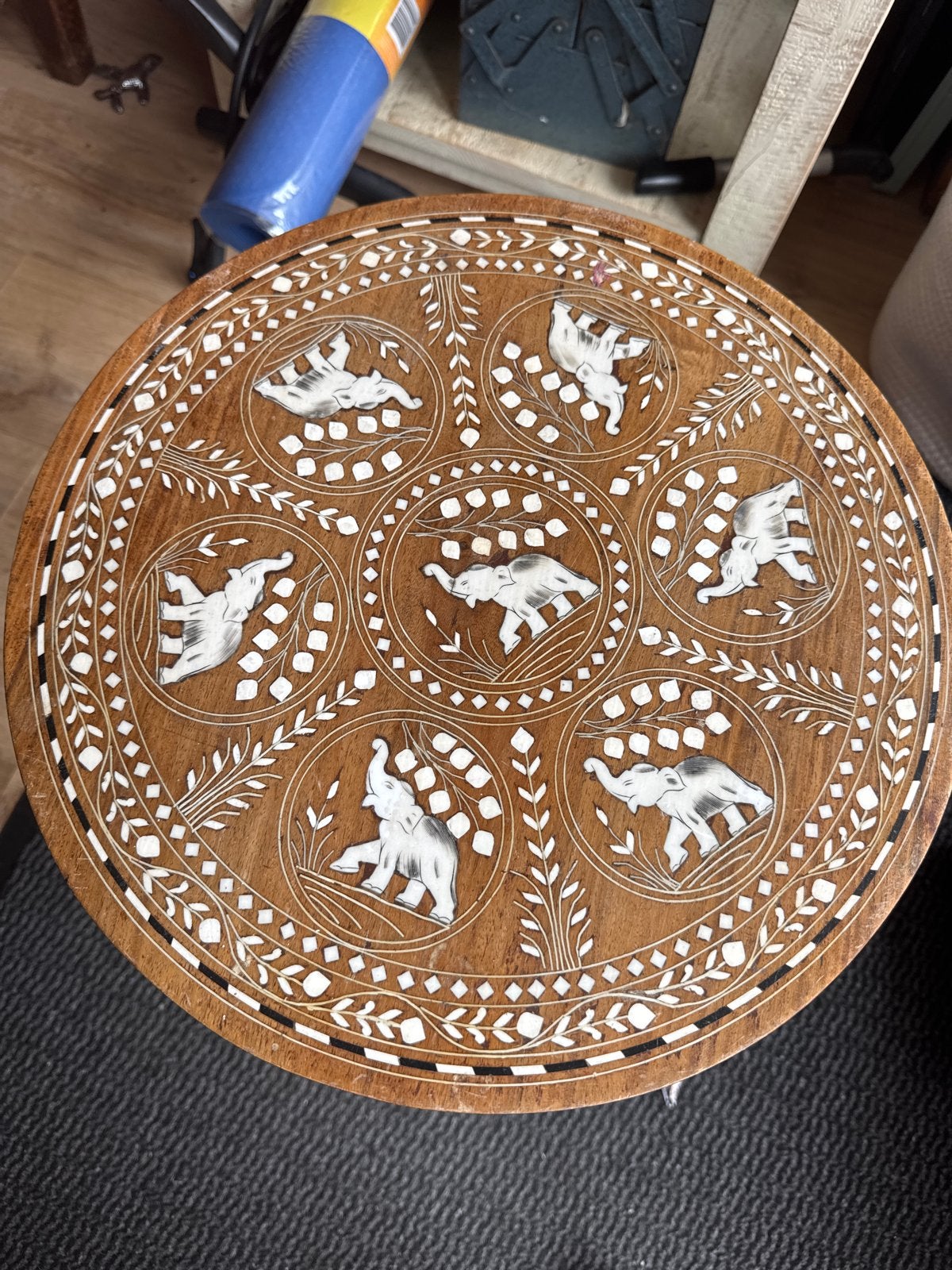 Anglo-Indische mozaiek olifanten bijzet tafel tafeltje, Ophalen of Verzenden