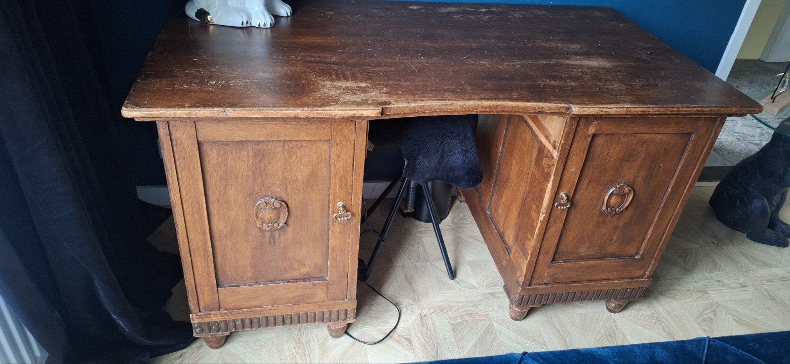 prachtige eiken houten bureau, Ophalen