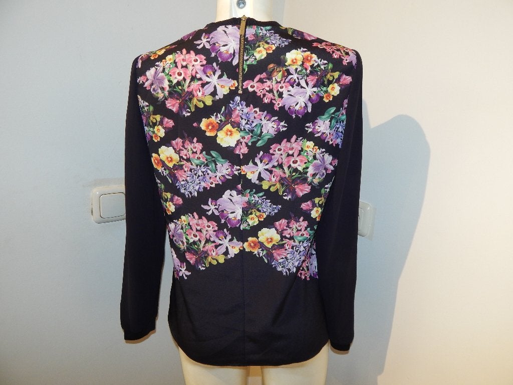 Ted Baker beeldschone top bloemen print felle kleuren M, Maat 38/40 (M), Zo goed als nieuw, Lange mouw, Ted Baker