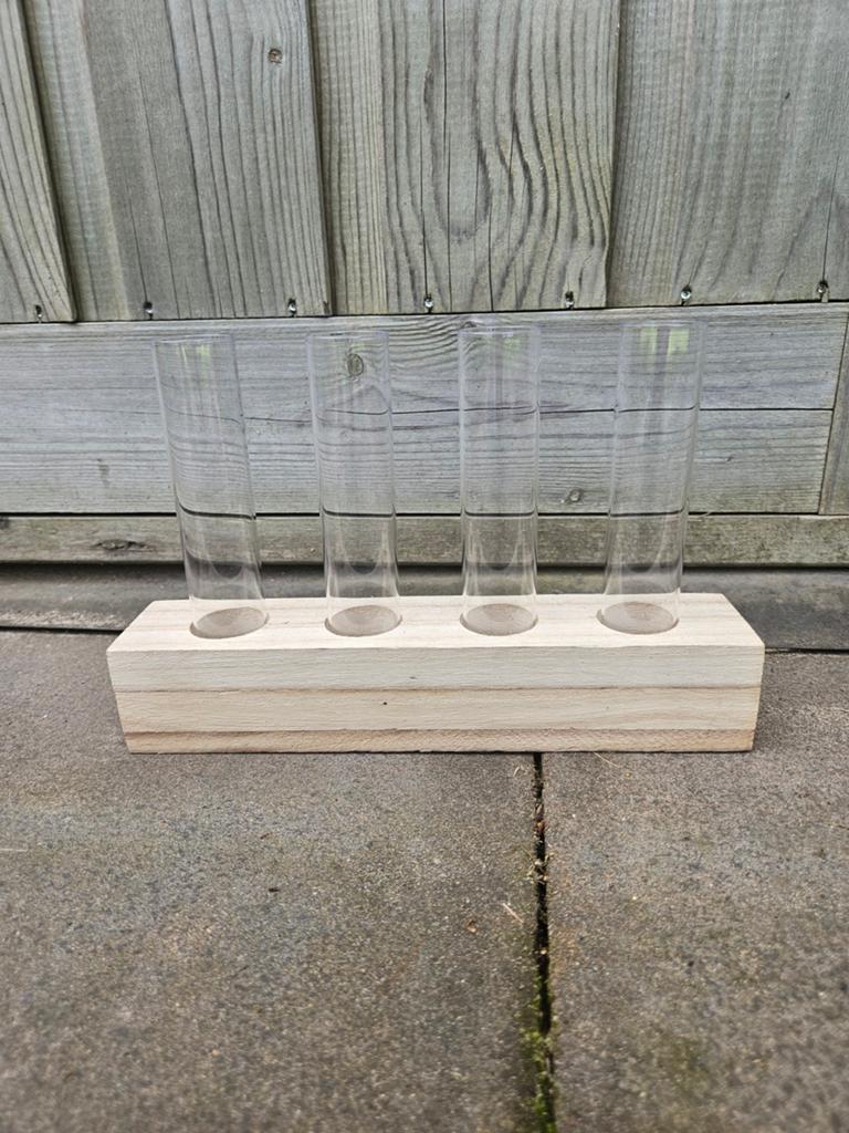 Dijk Natural Collections Houten Bloemenhouder met Buisjes, Hout, Beige, Nieuw, Ophalen of Verzenden