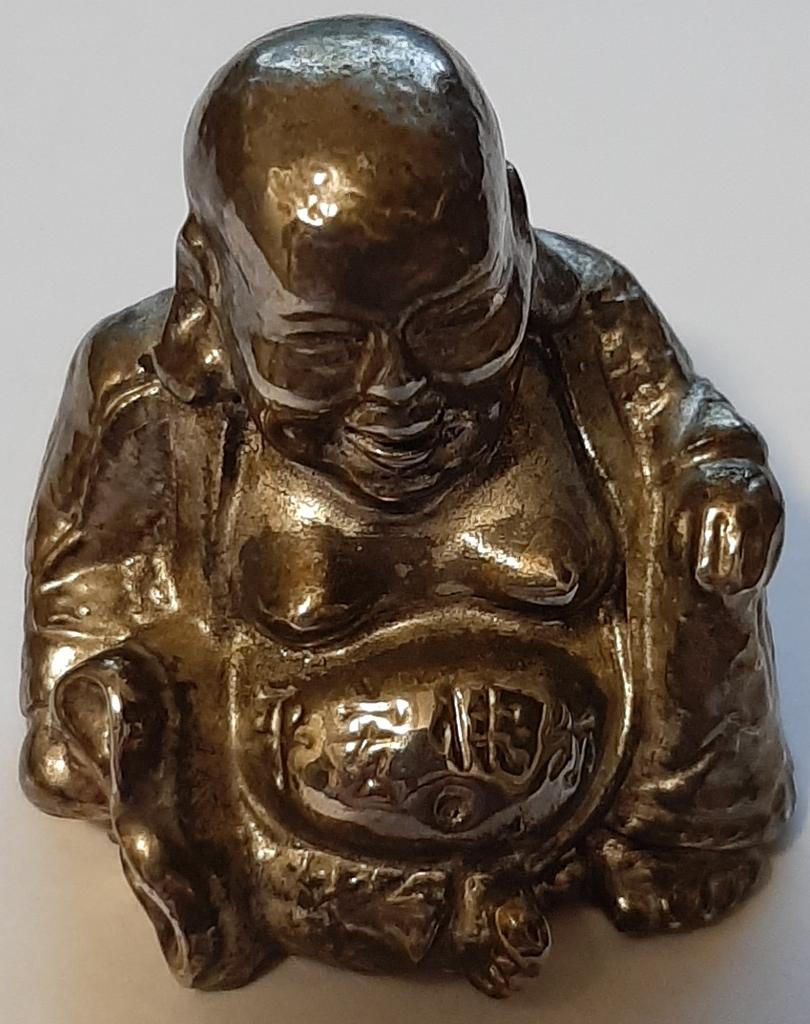 ☸️Vintage: Boeddha beeld - Vrouwelijke energie🏷️€8,-, Grijs, Ophalen of Verzenden, Handgemaakt, Metaal